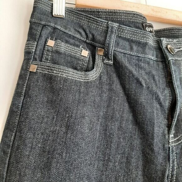 GASOLINE Mid-Rise Straight Long Leg Dark Blue Jeans Sz 6 - Picture 6 of 13